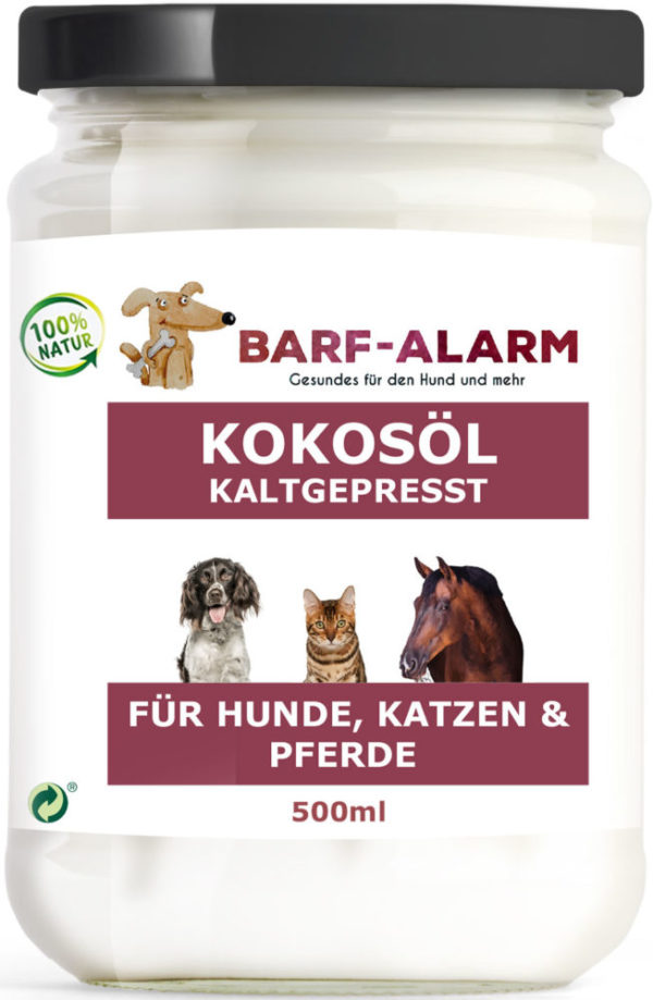 Kokosöl für Hunde - Nativ - Kaltgepresst - Reines Naturprodukt - Optimale Nährstoffversorgung - Reich an Omega Fettsäuren 🐕