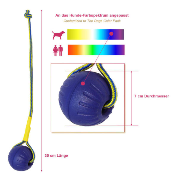 🐕 Hundeball mit Schnur - Durchmesser 7 cm - Farbe Lila - extra leicht -zahnfreundlich - schwimmfähig - Schaumstoff - Bissfest - Robust 🐾 – Bild 5