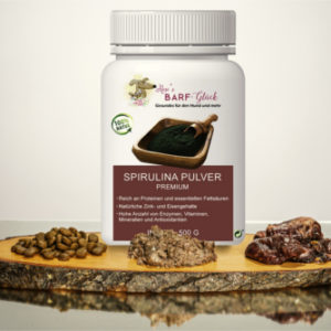 💜 Spirulinapulver für Hunde - Naturprodukt - 100 % Spirulina - Wertvolle Inhaltsstoffe - Für Welpen, Adulte Hunde und Senioren 🐕